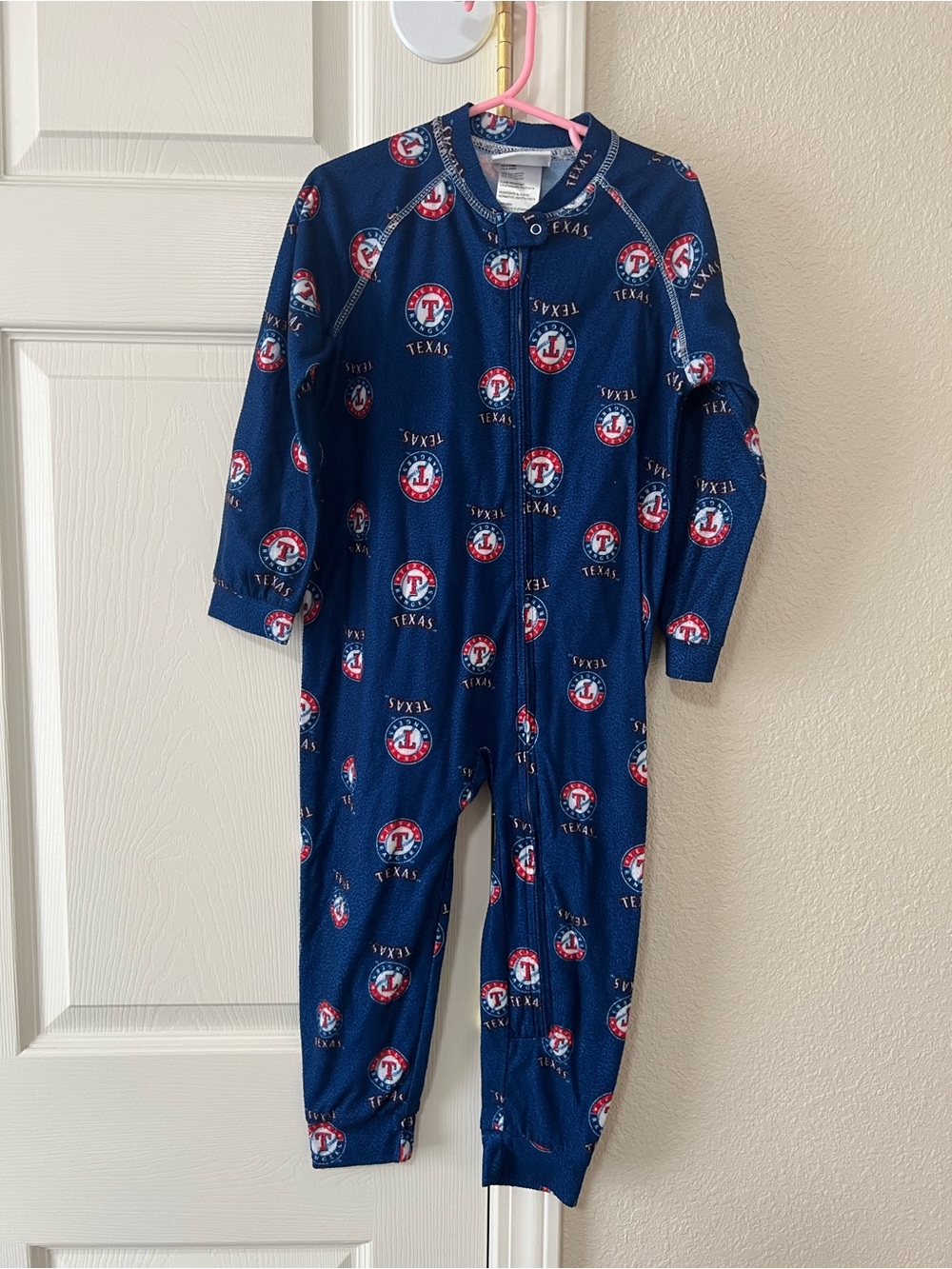MLB Texas Rangers Fleece Footless Sleeper Pajamas 4T